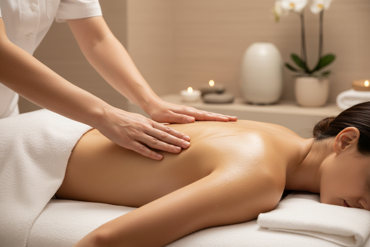 Luo uusi kuva hieronnasta joka on tyylikäs ja sopii verkkosivulle 